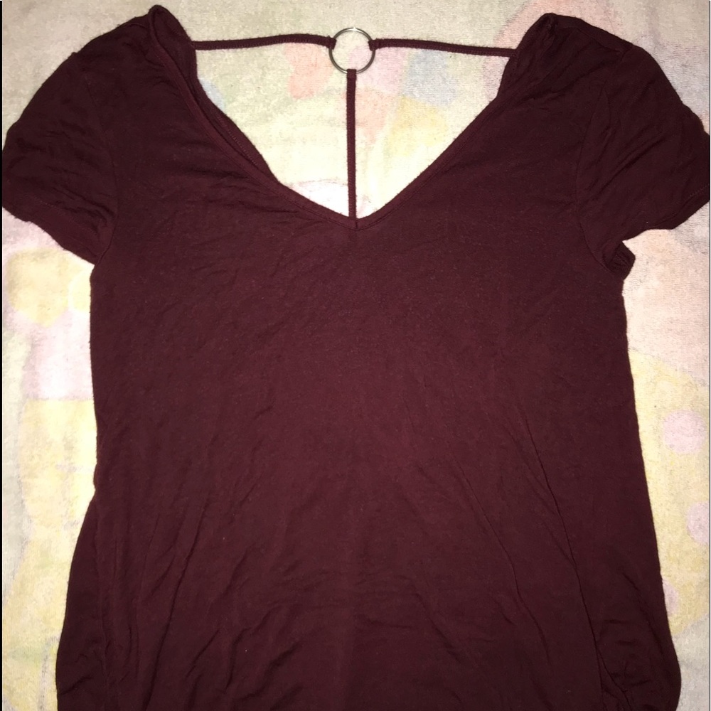 flowy open back v-neck tshirt